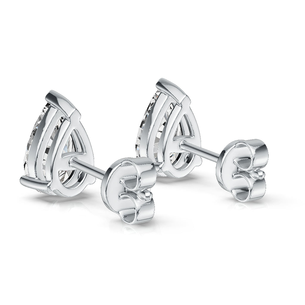 10K White Gold 0.50ct Pear Lab Diamond Stud Earrings