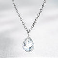 10K White Gold 0.66ct Pear Lab Diamond Floating Necklace