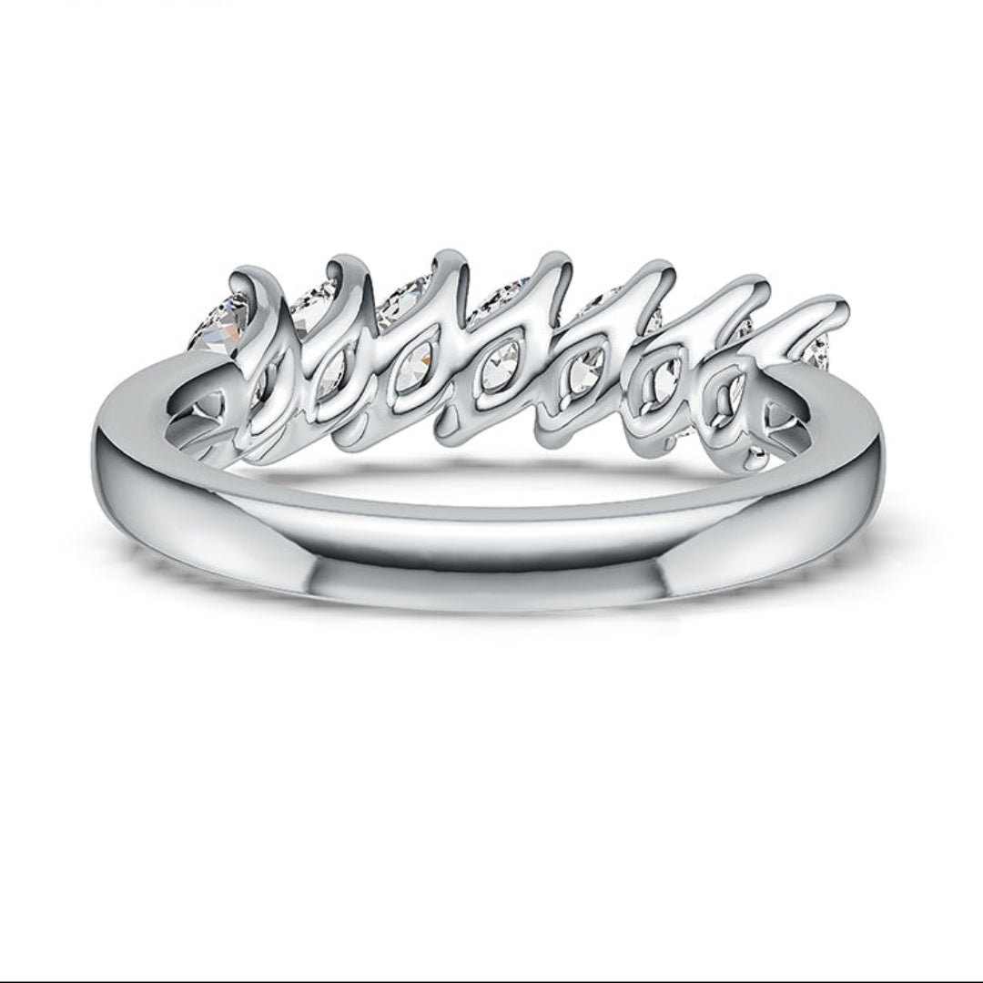 10K White Gold 0.8ct Lab Diamond Seven-Stone Marquise Ring