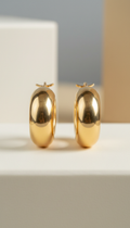 24k signature gold hoop earrings