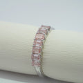 10K White Gold 1.0ct Pink Lab Diamond Seven-Stone Emerald Ring