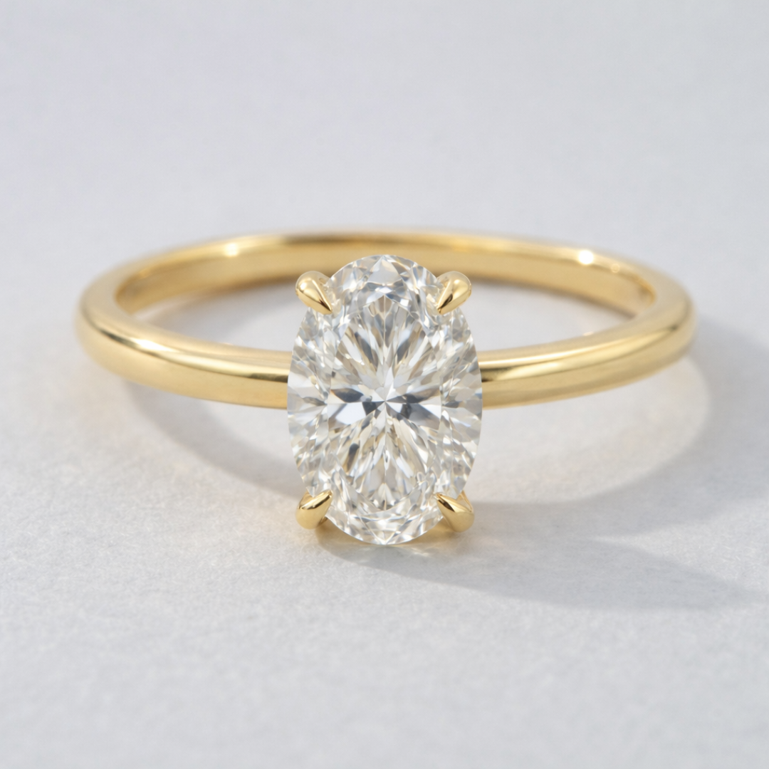 10K Yellow Gold 1.0ct Lab Diamond Solitaire Ring
