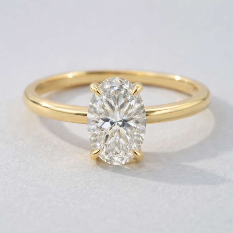 10K Yellow Gold 1.0ct Lab Diamond Solitaire Ring