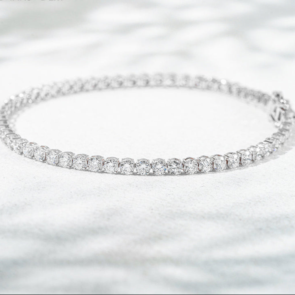 10K White Gold Lab Diamond Bracelet 2.7mm