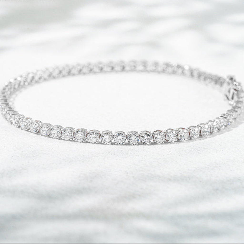10K White Gold Lab Diamond Bracelet 3.1mm