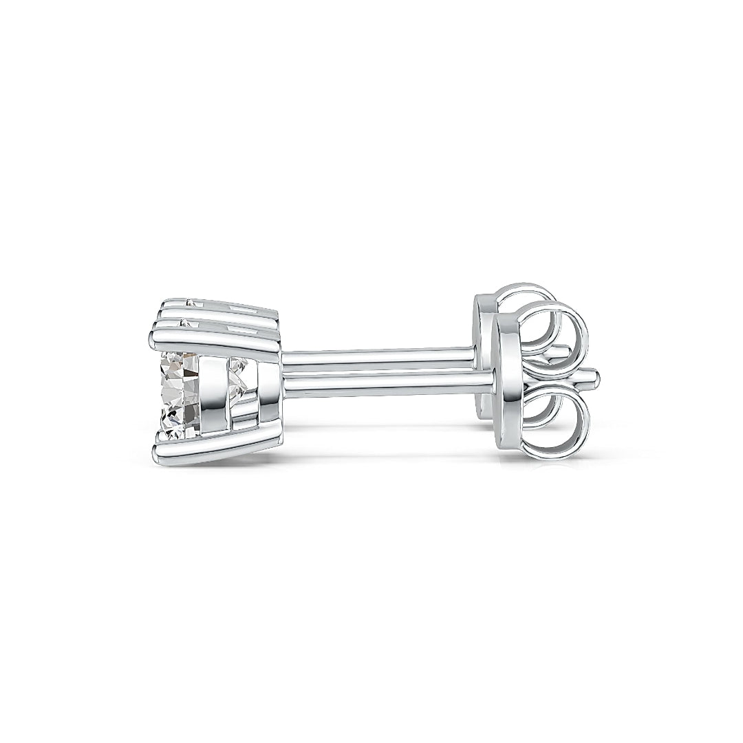 10K White Gold Lab Diamond Earrings Basket [2.2CT TCW]