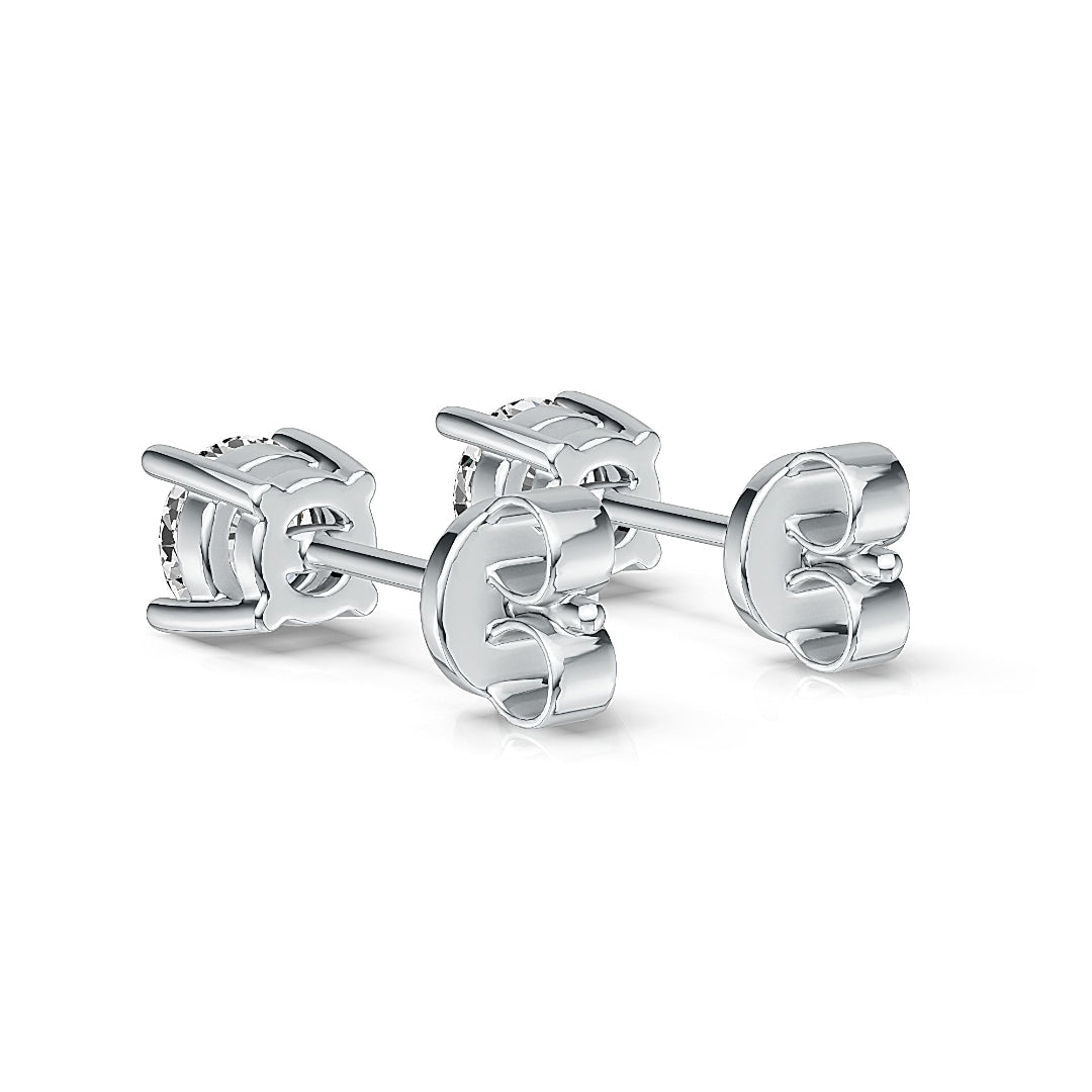 10K White Gold Lab Diamond Earrings Basket [2.2CT TCW]