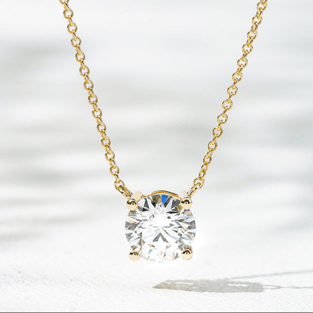 10K Gold 0.5ct Lab Diamond Solitaire Necklace