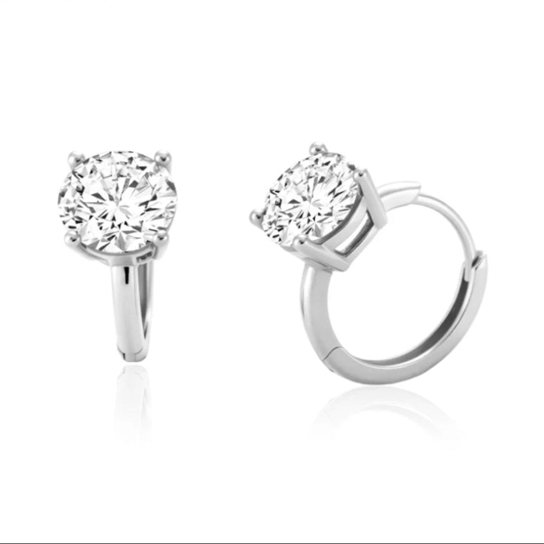 18K White Gold Lab Diamond Hoop Earrings – 2.1 CTW