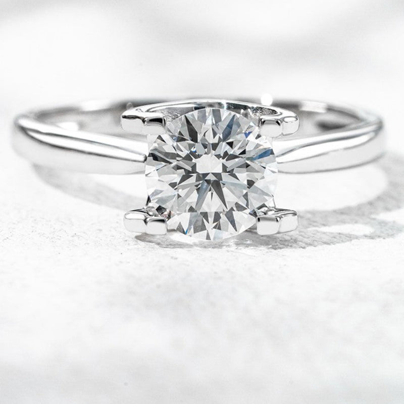 18K White Gold 1.01ct Lab Grown Diamond Bull Head Solitaire Ring
