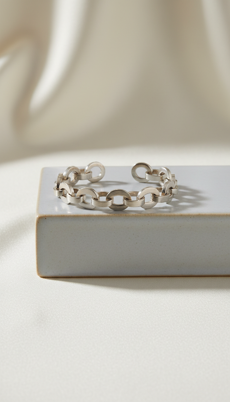 Muted Platinum Link Bracelet