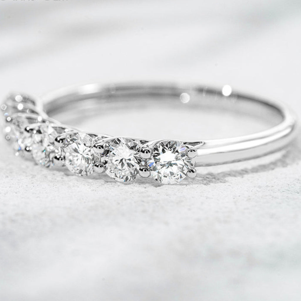 10K White Gold - Seven Princess Lab Diamond Eternity Ring