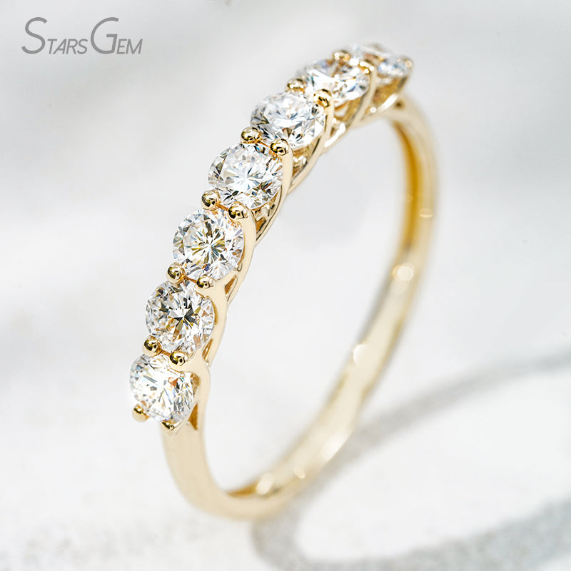 10K White Gold - Seven Princess Lab Diamond Eternity Ring