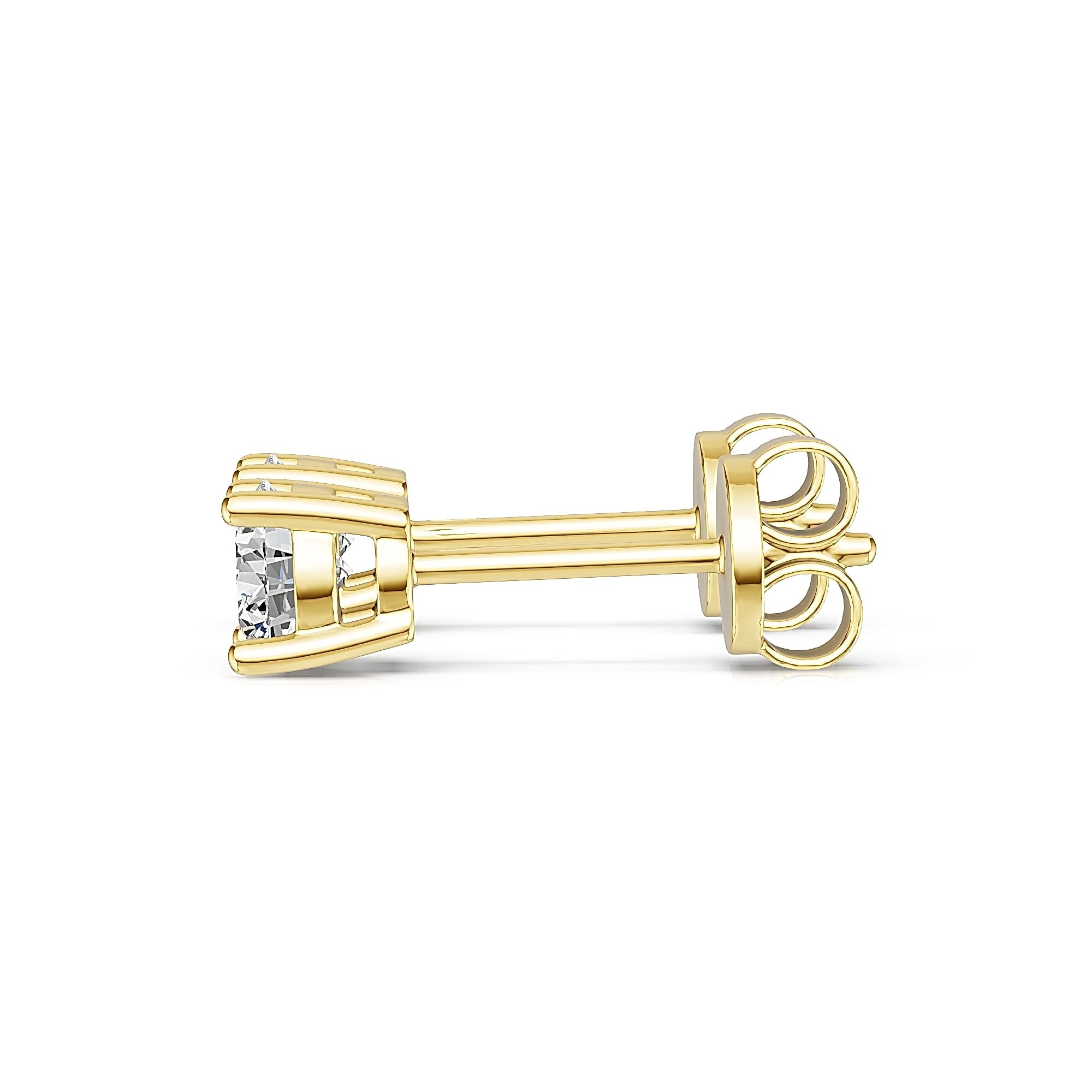 10K Yellow Gold 0.55ct Lab Grown Diamond Basket Stud Earrings