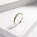 14K Yellow Gold Lab Emerald Eternity Ring | Colombian Green