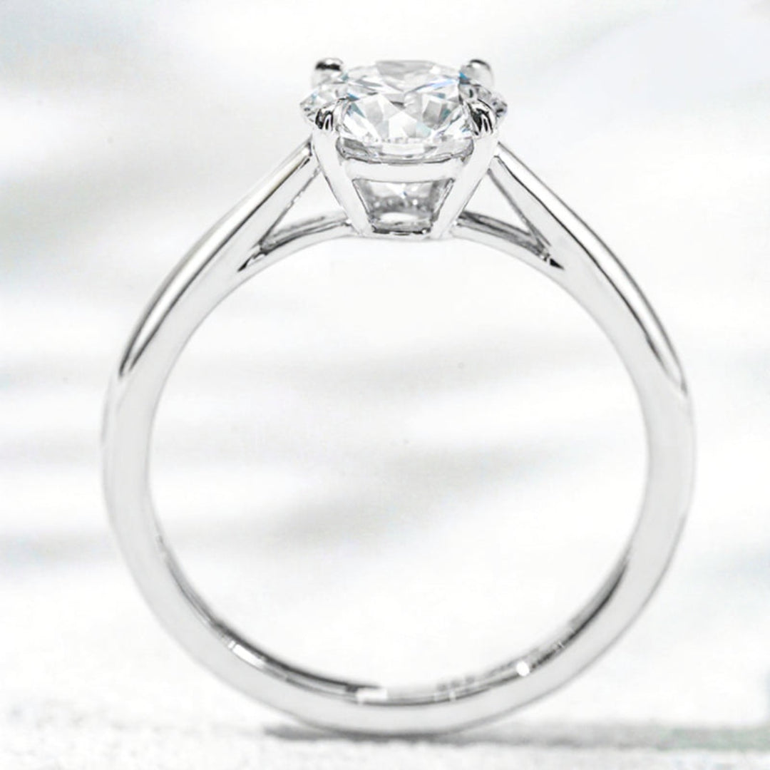 10K White Gold 1CT Round Lab Grown Diamond Solitaire Ring