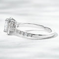 14K White Gold 0.99ct Lab Grown Diamond Halo Ring | Radiant Cut