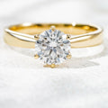 18K Yellow Gold 1.01ct Lab Grown Diamond Solitaire Ring | Classic Round