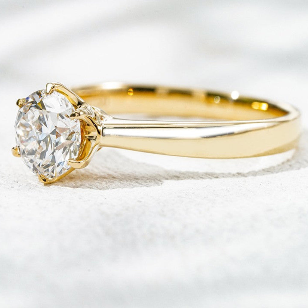 18K Yellow Gold 1.01ct Lab Grown Diamond Solitaire Ring | Classic Round