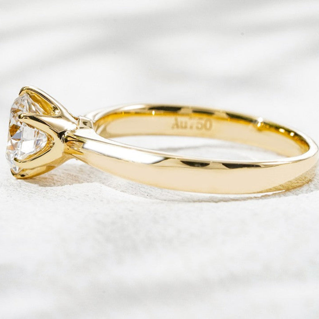 18K Yellow Gold 1.01ct Lab Grown Diamond Solitaire Ring | Classic Round