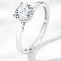 10K White Gold 1CT Round Lab Grown Diamond Solitaire Ring