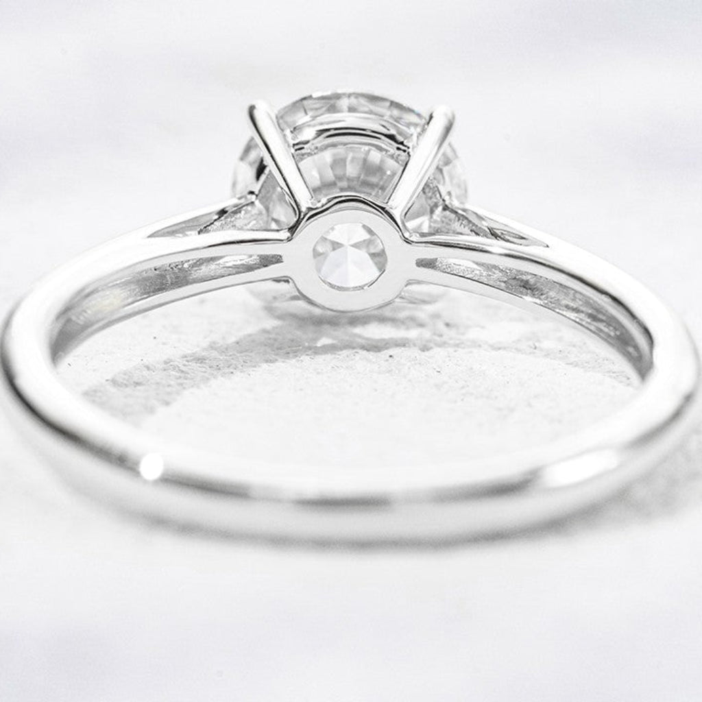 10K White Gold 1CT Round Lab Grown Diamond Solitaire Ring