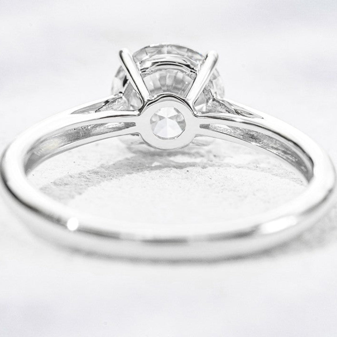 10K White Gold 1CT Round Lab Grown Diamond Solitaire Ring