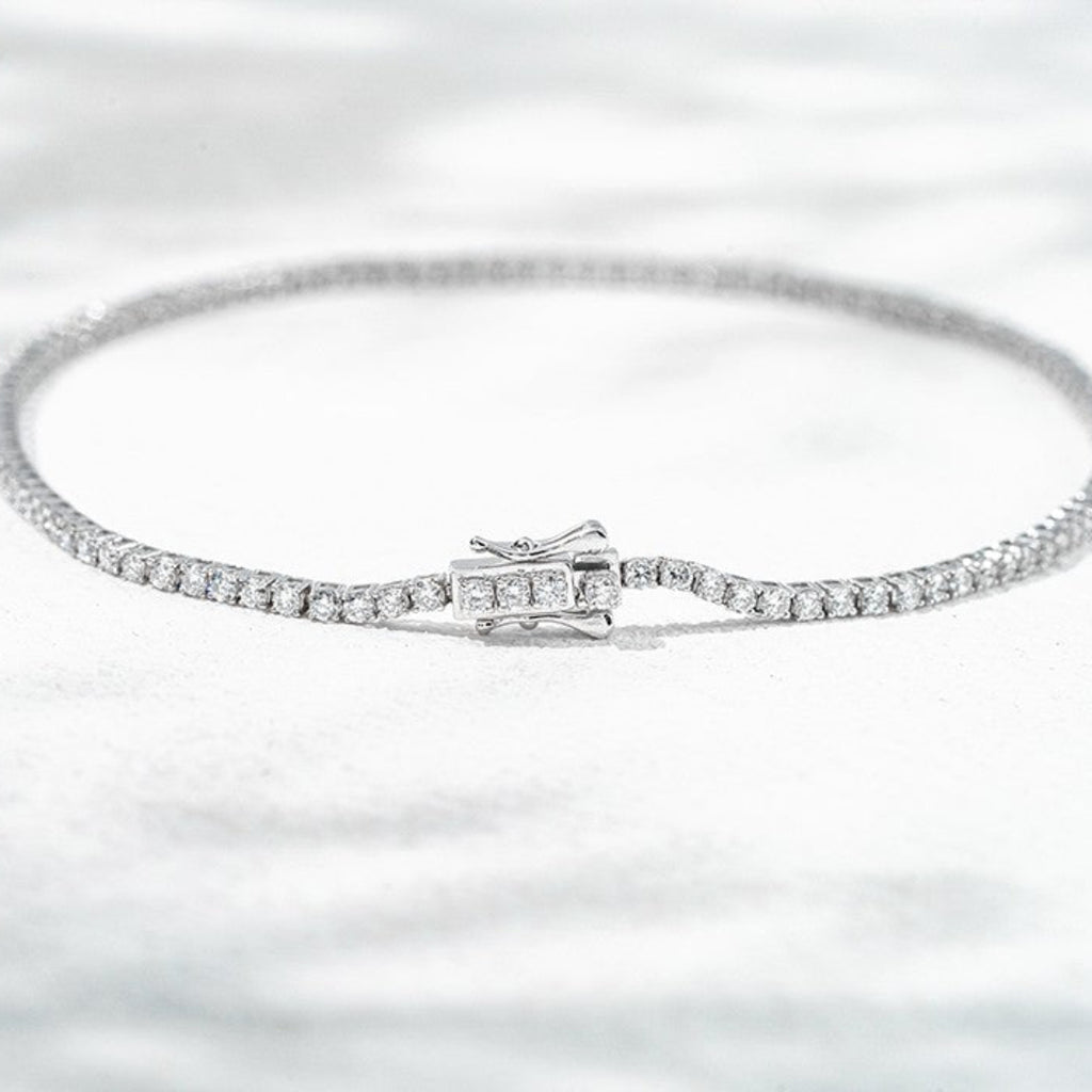 10K Gold 1.28ct Lab Grown Diamond Tennis Bracelet | 1.4mm |