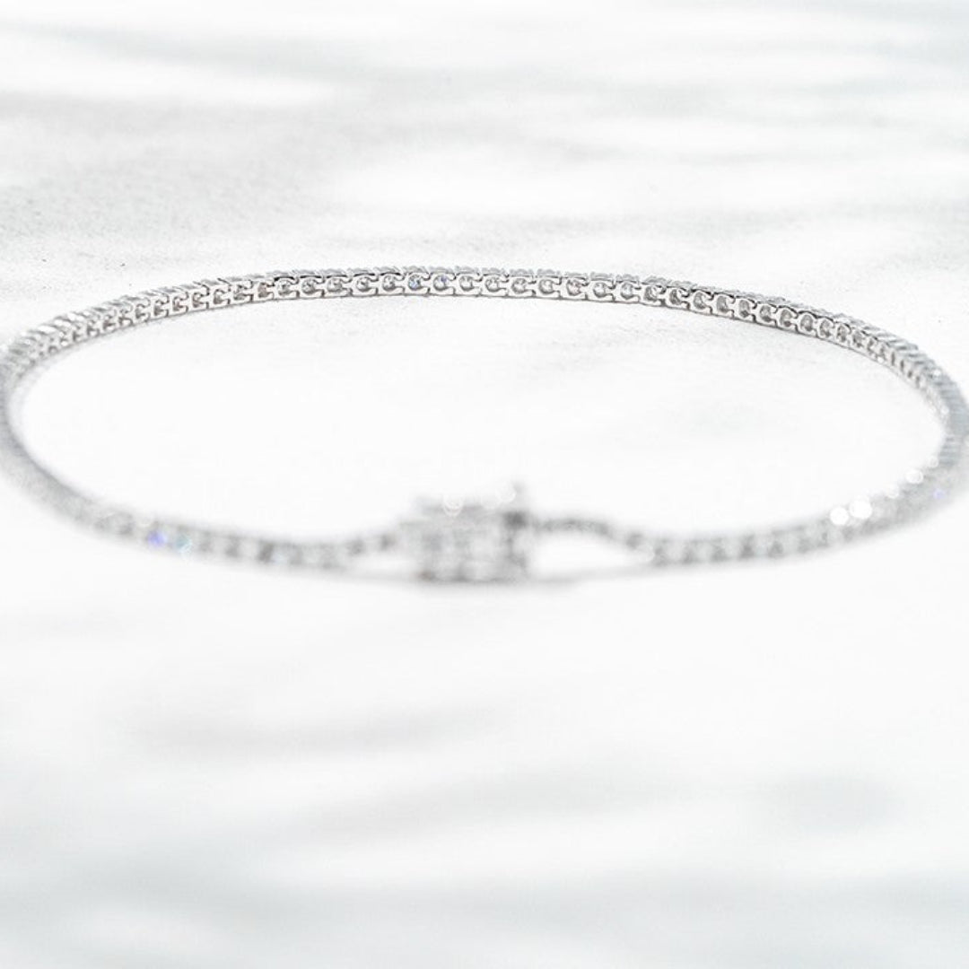 10K Gold 1.28ct Lab Grown Diamond Tennis Bracelet | 1.4mm |